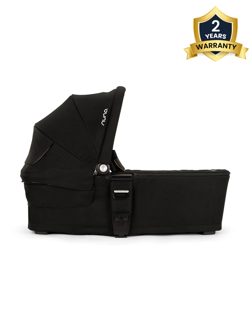Nuna MIXX Next Carry Cot-Protective UPF 50+ Canopy-Compact Flat Fold-Non Slip Feet-For 0M+ (Upto 9 Kg)-Caviar - Image 2