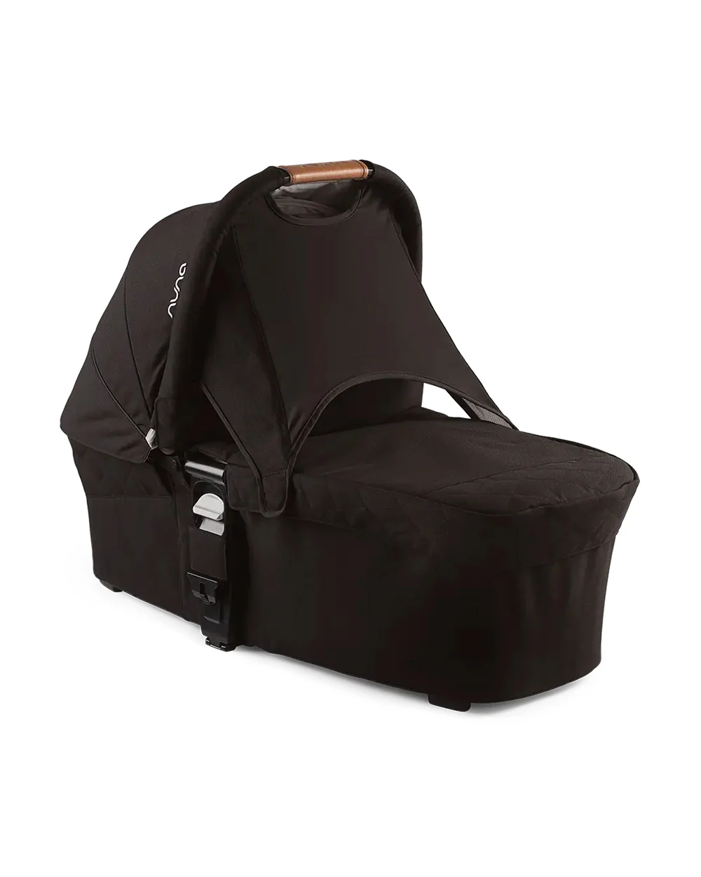 Nuna MIXX Carry Cot-Protective UPF 50+ Canopy-Compact Flat Fold-Non Slip Feet-For 0M+ (Upto 9 Kg)-Caviar - Image 4