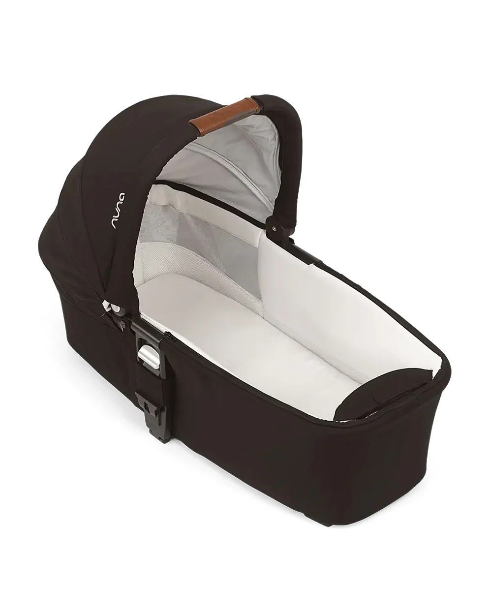 Nuna MIXX Carry Cot-Protective UPF 50+ Canopy-Compact Flat Fold-Non Slip Feet-For 0M+ (Upto 9 Kg)-Caviar - Image 6