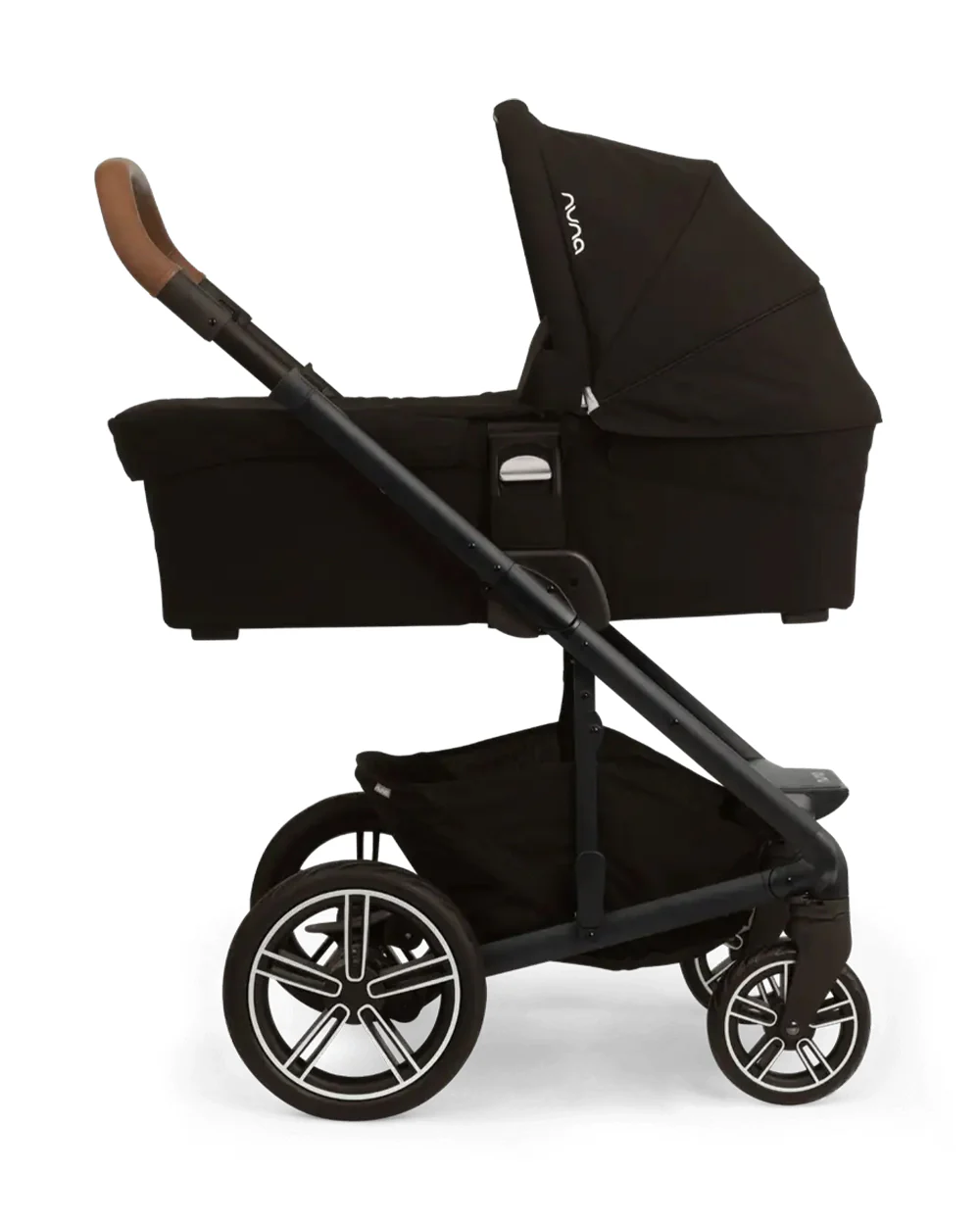 Nuna MIXX Carry Cot-Protective UPF 50+ Canopy-Compact Flat Fold-Non Slip Feet-For 0M+ (Upto 9 Kg)-Caviar - Image 12