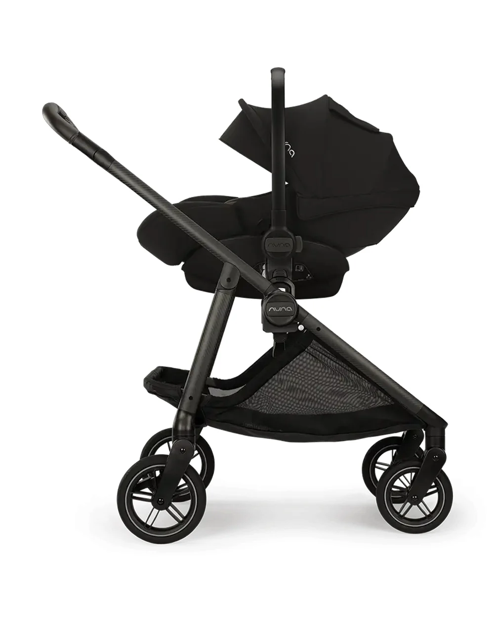Nuna Swiv Baby Stroller-All Wheel 360 Degree Rotation-3 Positions Adjustable Parent Handle Bar-One Hand Fold-Travel System Compatible-Includes Rain Cover, Travel bag, Cup Holder & Post Adaptors-2 Years Warranty-For 0 to 4Y (Upto 22 Kg)-Caviar - Image 12