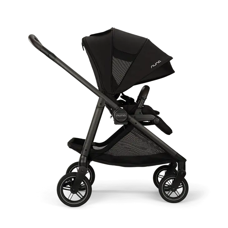 Nuna Swiv Baby Stroller-All Wheel 360 Degree Rotation-3 Positions Adjustable Parent Handle Bar-One Hand Fold-Travel System Compatible-Includes Rain Cover, Travel bag, Cup Holder & Post Adaptors-2 Years Warranty-For 0 to 4Y (Upto 22 Kg)-Caviar - Image 8