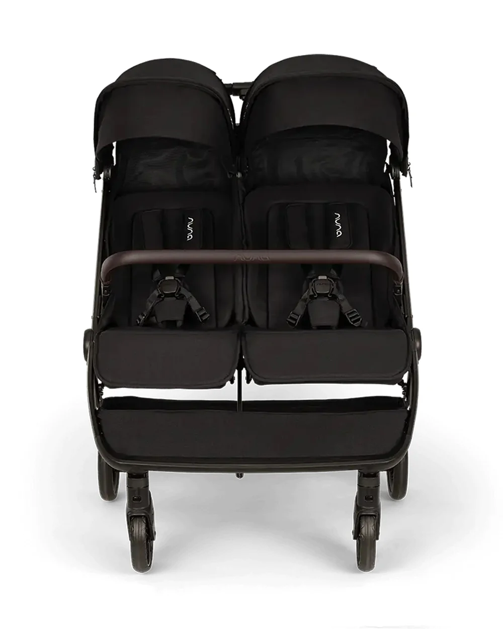 Nuna TRVL Dubl Twin Baby Stroller-Individually Adjustable Near Flat Reclining Seat-One Hand Fold-With Cup Holder-Large Storage Basket-2 Years Warranty-0 to 4Y (Upto 22 Kg)-Caviar - Image 11