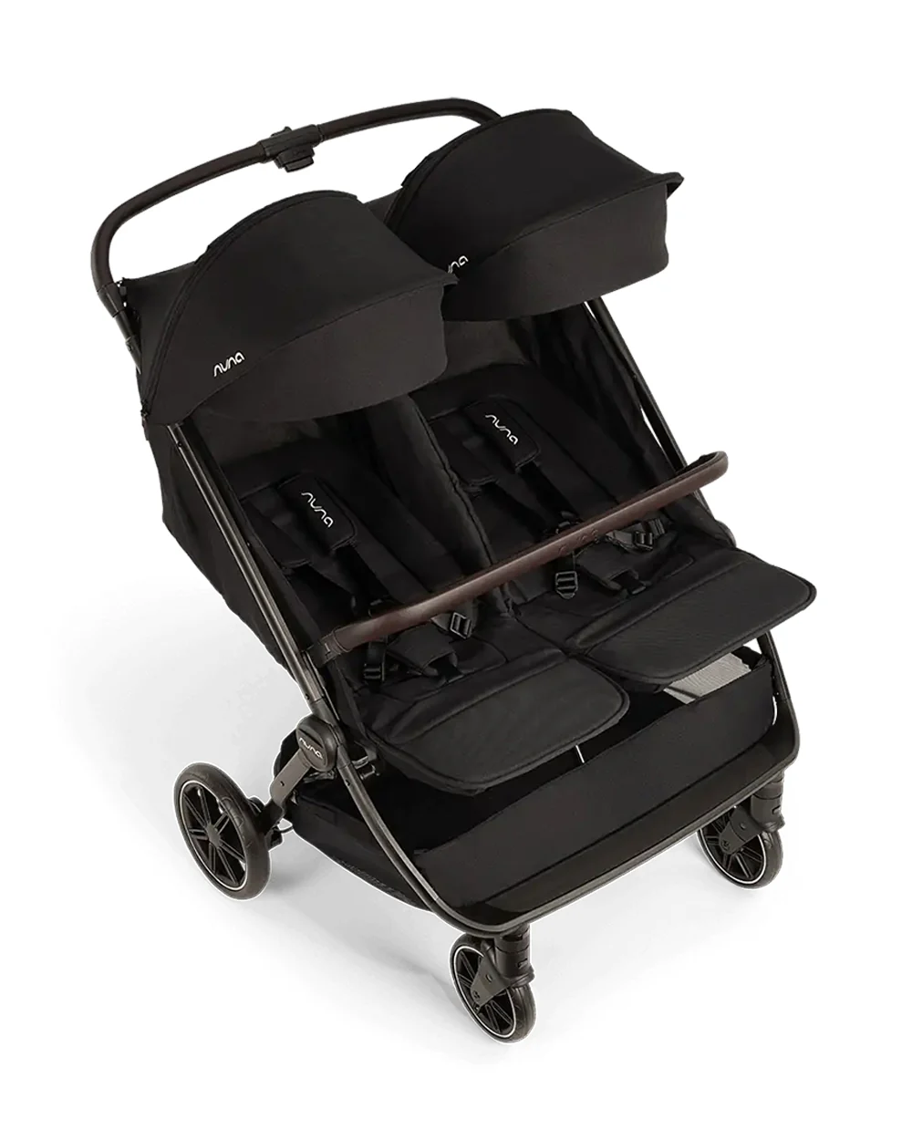 Nuna TRVL Dubl Twin Baby Stroller-Individually Adjustable Near Flat Reclining Seat-One Hand Fold-With Cup Holder-Large Storage Basket-2 Years Warranty-0 to 4Y (Upto 22 Kg)-Caviar - Image 12