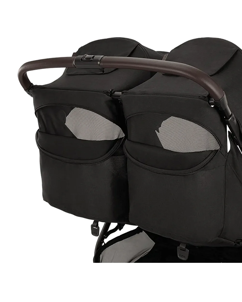 Nuna TRVL Dubl Twin Baby Stroller-Individually Adjustable Near Flat Reclining Seat-One Hand Fold-With Cup Holder-Large Storage Basket-2 Years Warranty-0 to 4Y (Upto 22 Kg)-Caviar - Image 14