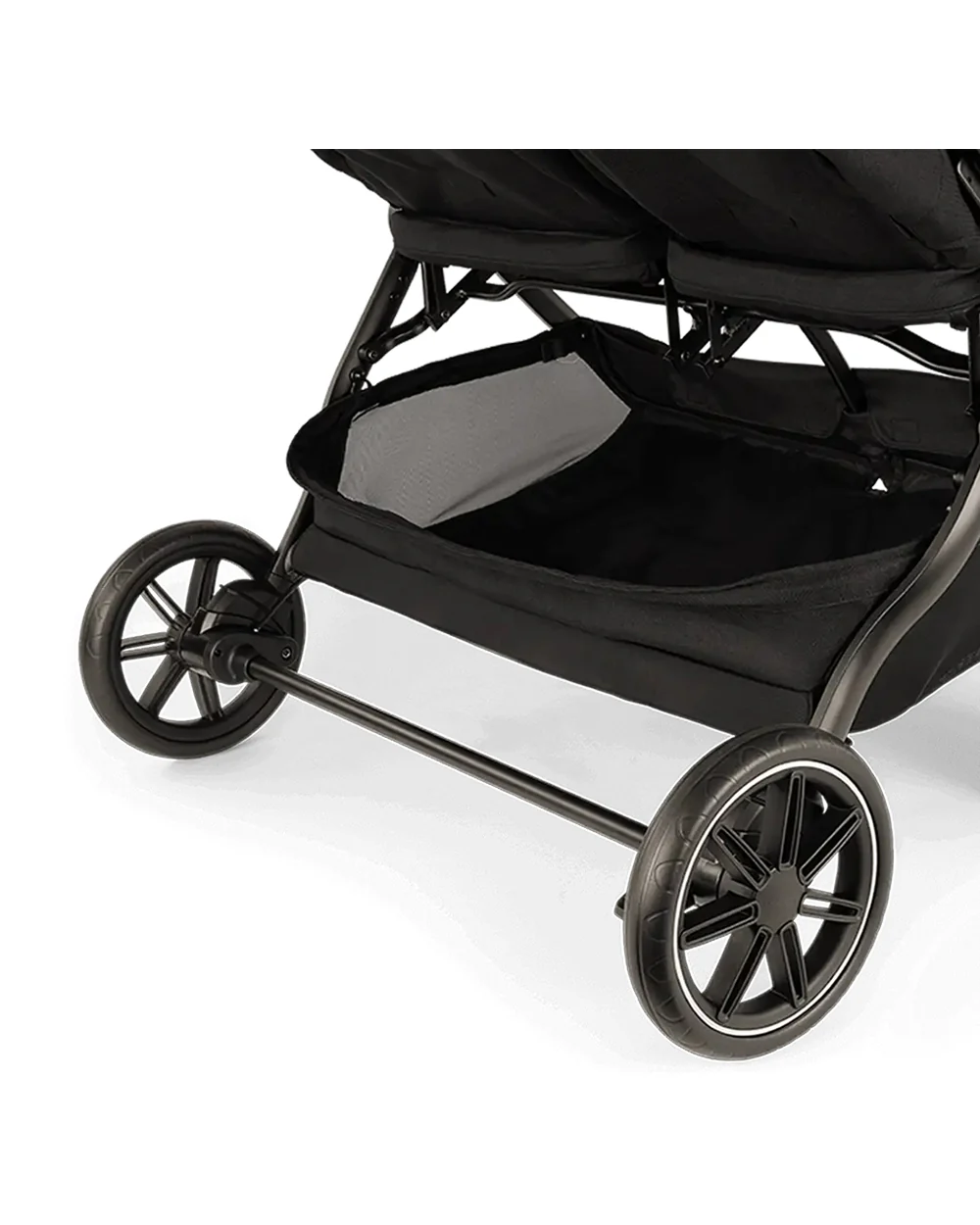 Nuna TRVL Dubl Twin Baby Stroller-Individually Adjustable Near Flat Reclining Seat-One Hand Fold-With Cup Holder-Large Storage Basket-2 Years Warranty-0 to 4Y (Upto 22 Kg)-Caviar - Image 16