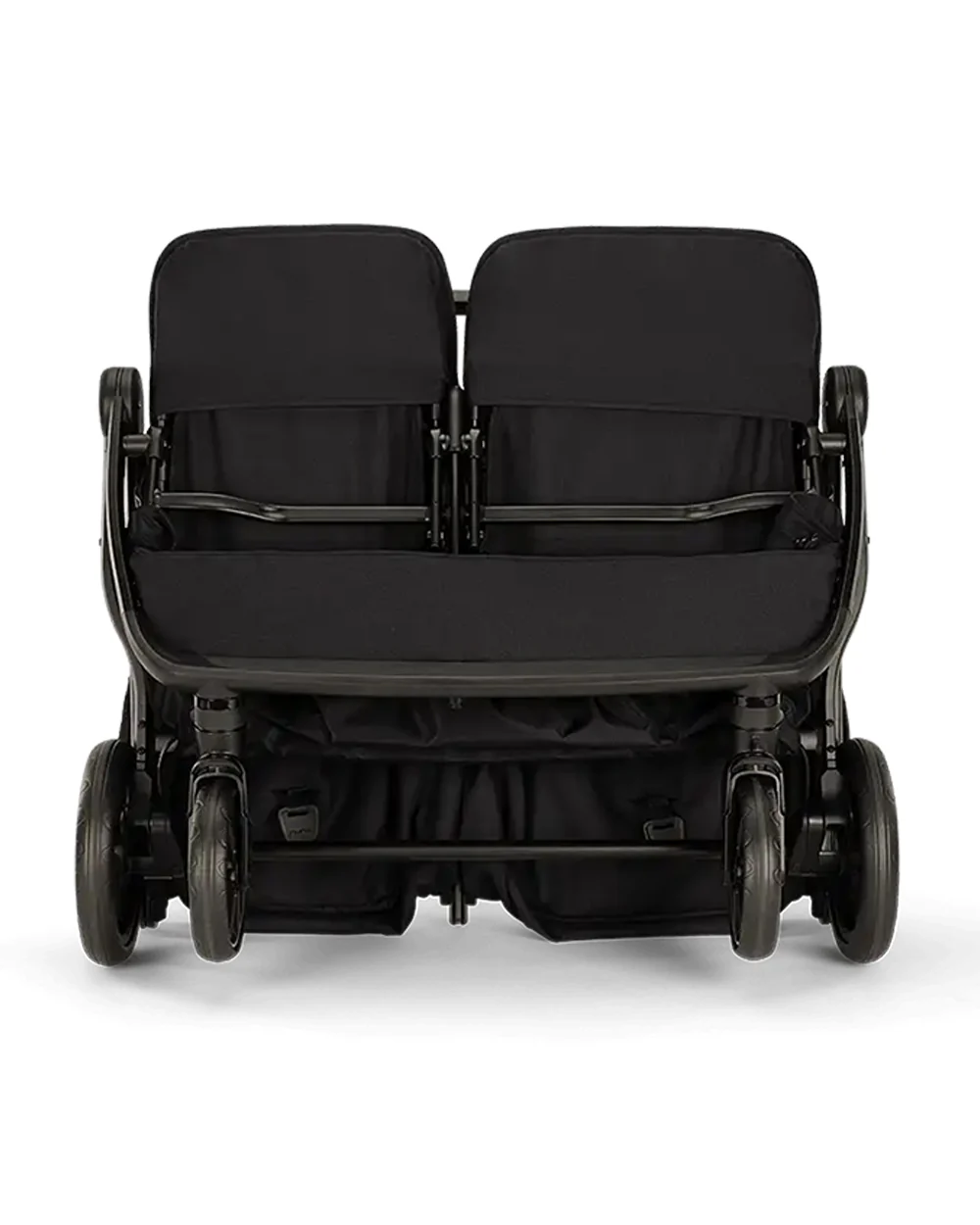 Nuna TRVL Dubl Twin Baby Stroller-Individually Adjustable Near Flat Reclining Seat-One Hand Fold-With Cup Holder-Large Storage Basket-2 Years Warranty-0 to 4Y (Upto 22 Kg)-Caviar - Image 25