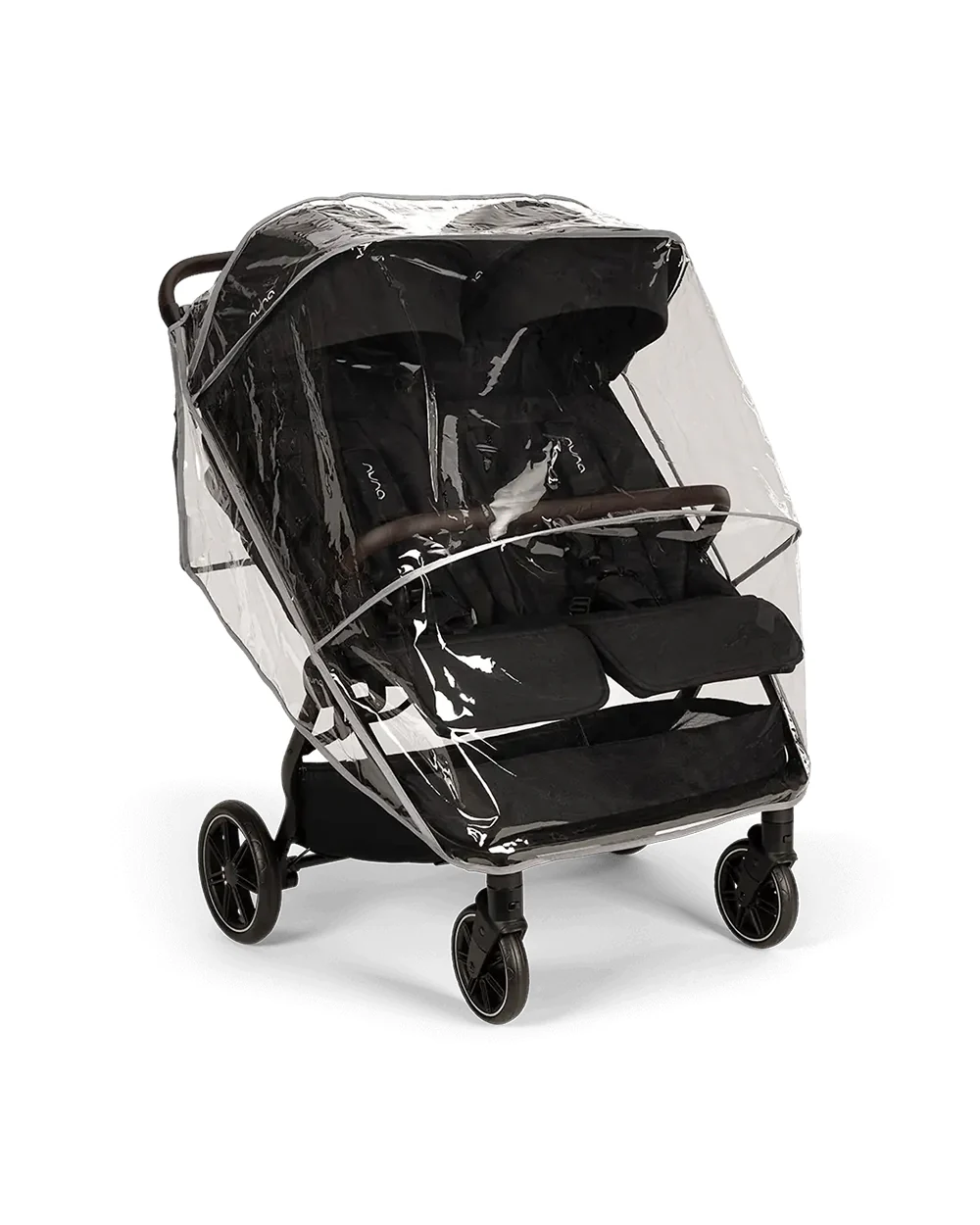 Nuna TRVL Dubl Twin Baby Stroller-Individually Adjustable Near Flat Reclining Seat-One Hand Fold-With Cup Holder-Large Storage Basket-2 Years Warranty-0 to 4Y (Upto 22 Kg)-Caviar - Image 27