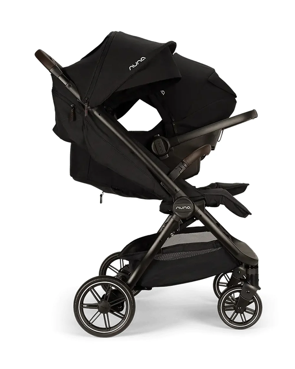 Nuna TRVL Dubl Twin Baby Stroller-Individually Adjustable Near Flat Reclining Seat-One Hand Fold-With Cup Holder-Large Storage Basket-2 Years Warranty-0 to 4Y (Upto 22 Kg)-Caviar - Image 31