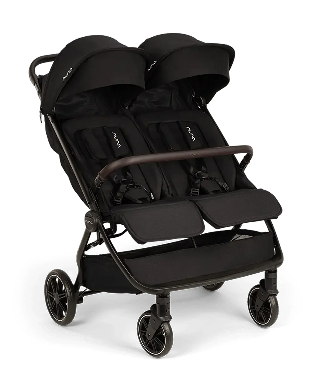 Nuna TRVL Dubl Twin Baby Stroller-Individually Adjustable Near Flat Reclining Seat-One Hand Fold-With Cup Holder-Large Storage Basket-2 Years Warranty-0 to 4Y (Upto 22 Kg)-Caviar - Image 7