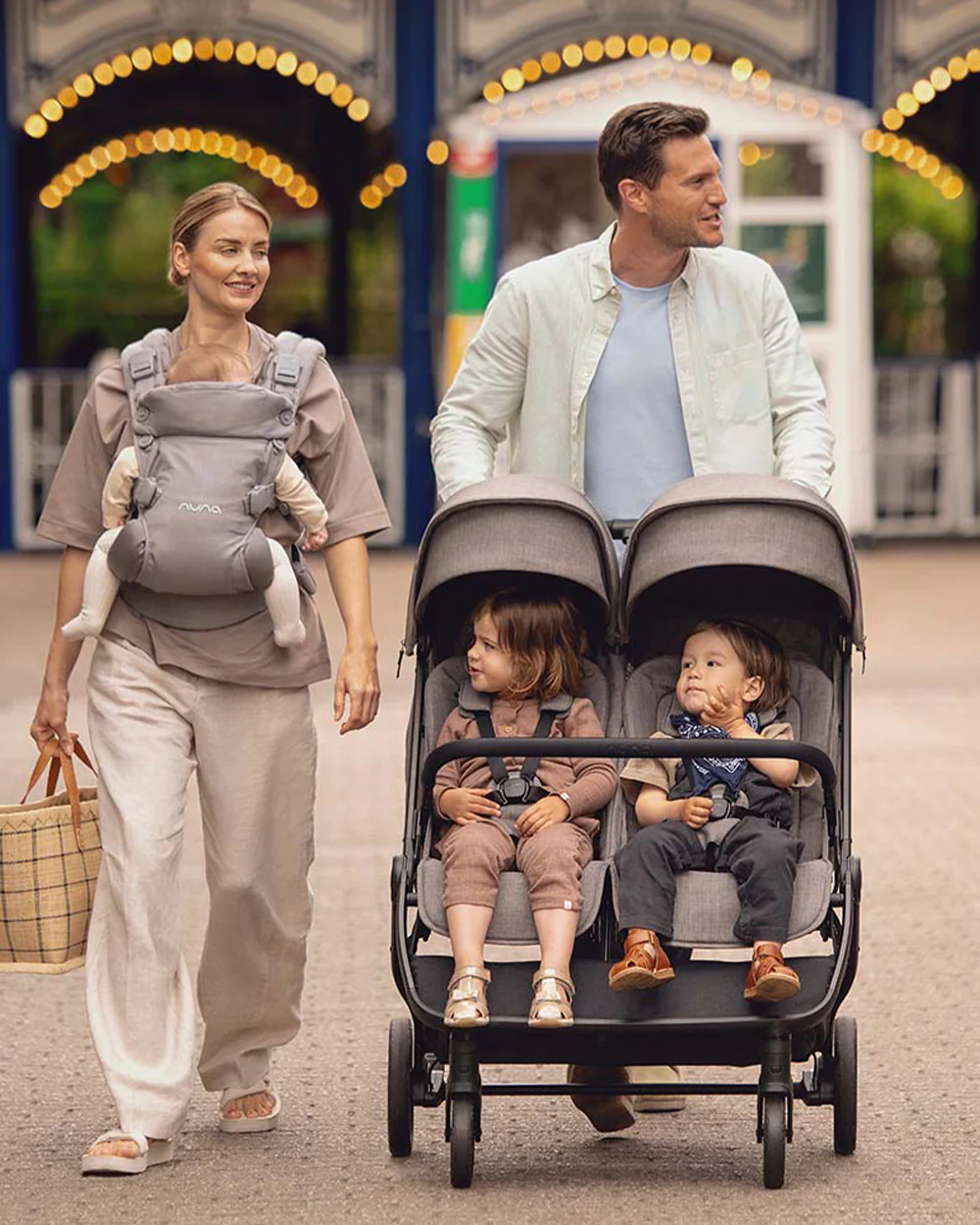 Nuna TRVL Dubl Twin Stroller-With Cup Holder-Individually Adjustable Near Flat Reclining Seat-One Hand Fold-Large Storage Basket-2 Years Warranty- For 0 to 4Y (Upto 22 Kg)-Granite - Image 19