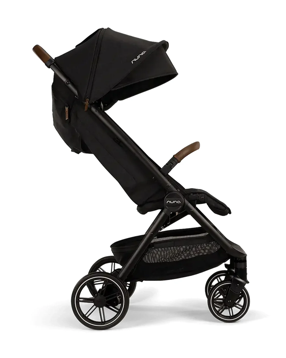 Nuna TRVL LX Cabin Friendly Baby Stroller-With Cup Holder-One Hand Fold-Big Rear Wheels-Car Seat Compatible-Includes Rain Cover & Travel Bag-2 Years Warranty-Pram for 0 to 4Y (Upto 22Kg)-Caviar - Image 16