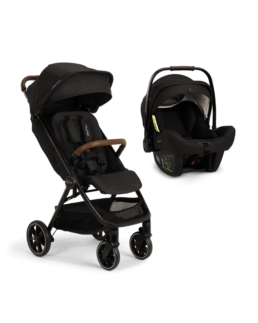 Nuna TRVL LX Cabin Friendly Baby Stroller and Pipa Next Travel System-With Cup Holder-Stroller Features (One Hand Fold, Upto 22 Kg)-Car Seat Features (TUV Aircraft Certified,7 Positions Adjustable Headrest, Upto 13 Kg)-Caviar & Riveted - Image 13