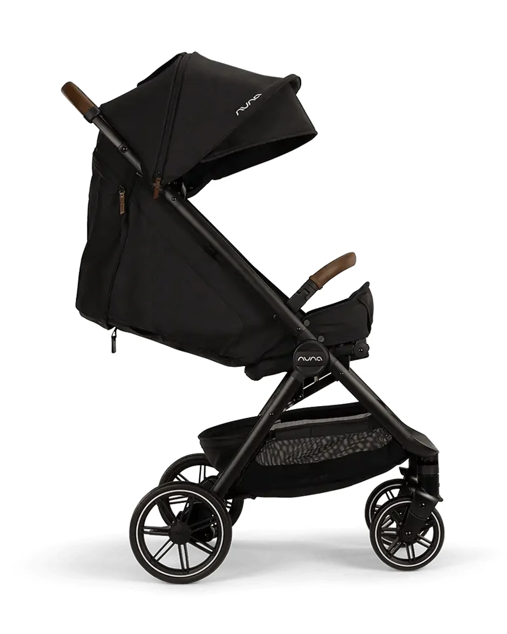Nuna TRVL LX Cabin Friendly Baby Stroller-With Cup Holder-One Hand Fold-Big Rear Wheels-Car Seat Compatible-Includes Rain Cover & Travel Bag-2 Years Warranty-Pram for 0 to 4Y (Upto 22Kg)-Caviar - Image 17