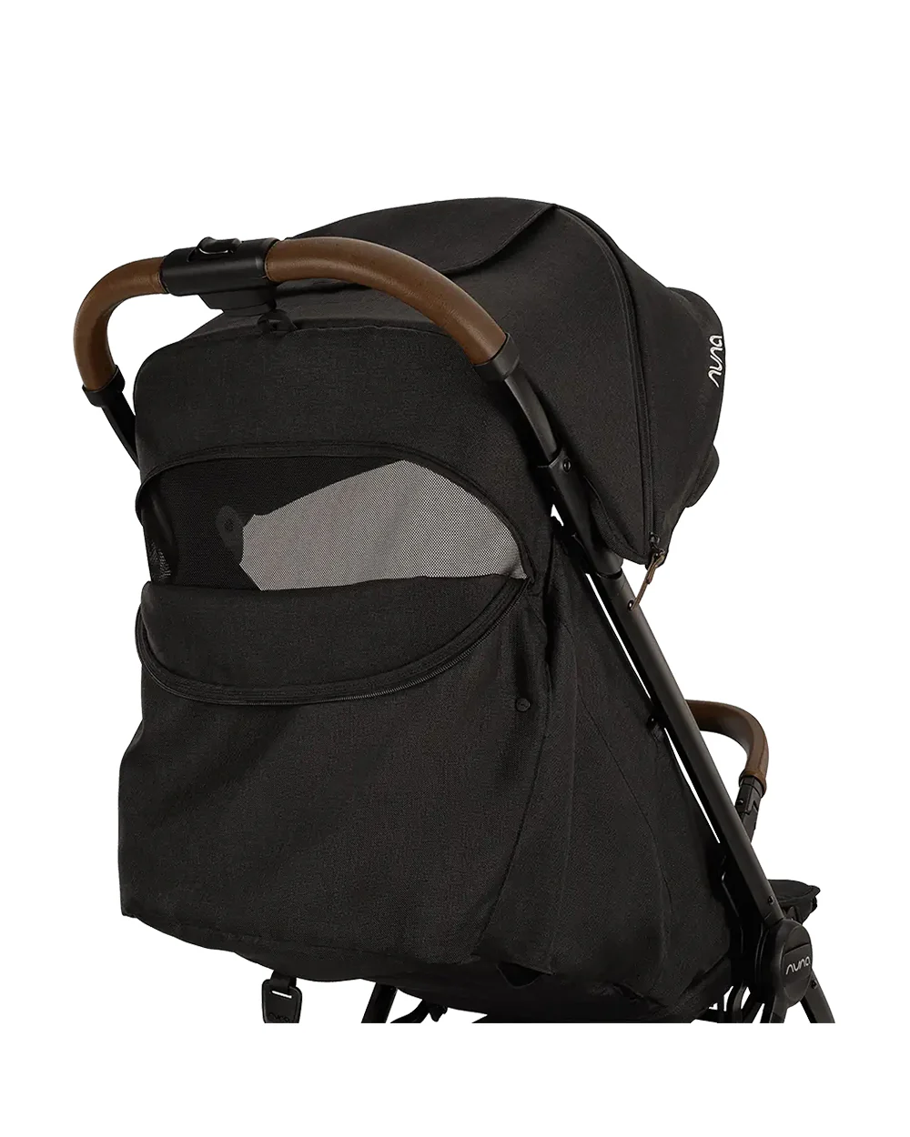 Nuna TRVL LX Cabin Friendly Baby Stroller-With Cup Holder-One Hand Fold-Big Rear Wheels-Car Seat Compatible-Includes Rain Cover & Travel Bag-2 Years Warranty-Pram for 0 to 4Y (Upto 22Kg)-Caviar - Image 22