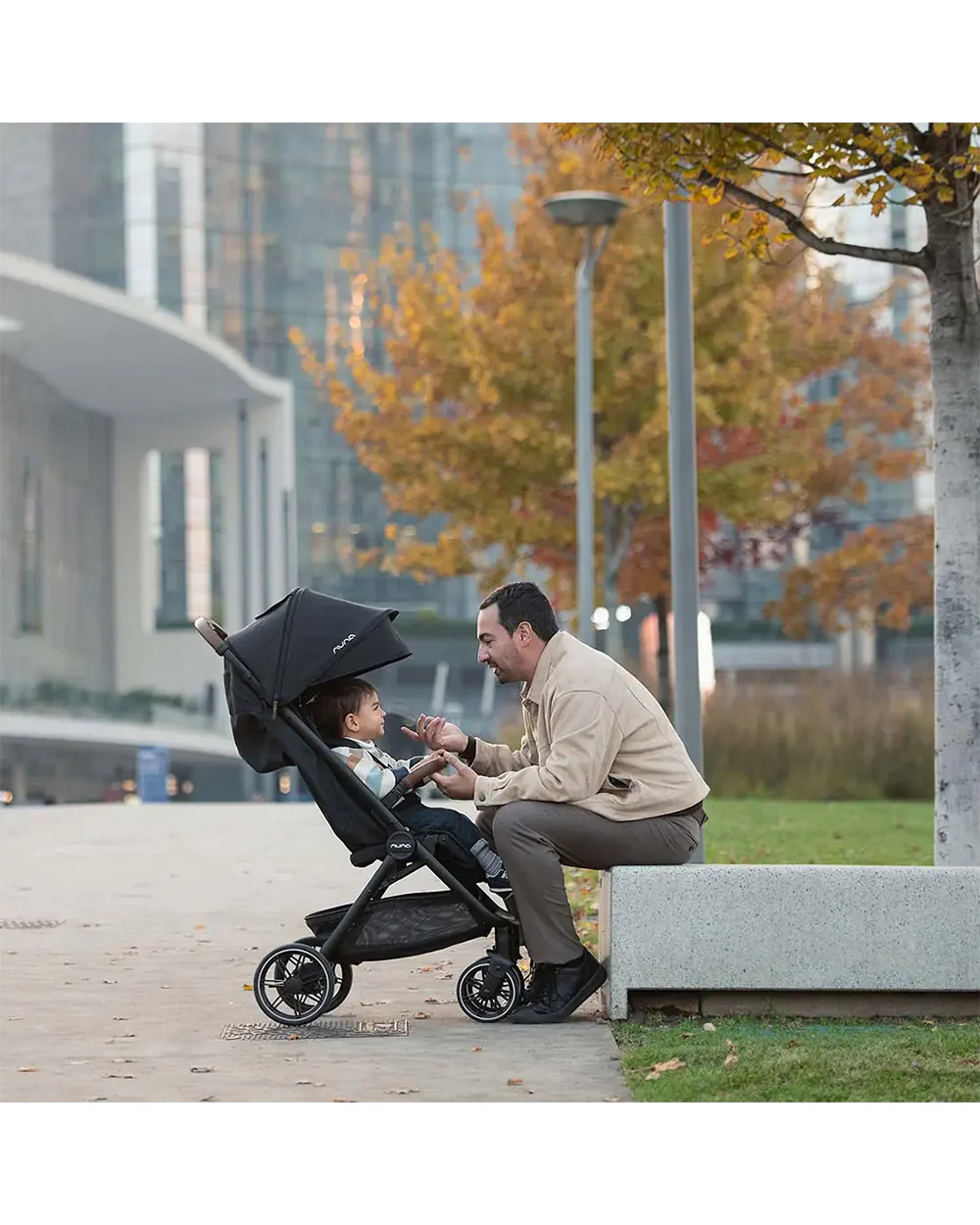 Nuna TRVL LX Cabin Friendly Baby Stroller-With Cup Holder-One Hand Fold-Big Rear Wheels-Car Seat Compatible-Includes Rain Cover & Travel Bag-2 Years Warranty-Pram for 0 to 4Y (Upto 22Kg)-Thunder - Image 16