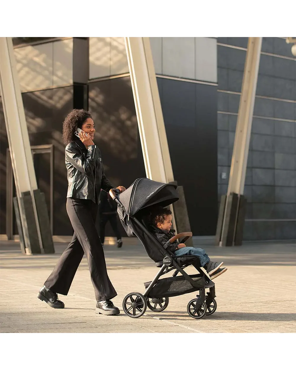 Nuna TRVL LX Cabin Friendly Baby Stroller-With Cup Holder-One Hand Fold-Big Rear Wheels-Car Seat Compatible-Includes Rain Cover & Travel Bag-2 Years Warranty-Pram for 0 to 4Y (Upto 22Kg)-Thunder - Image 18