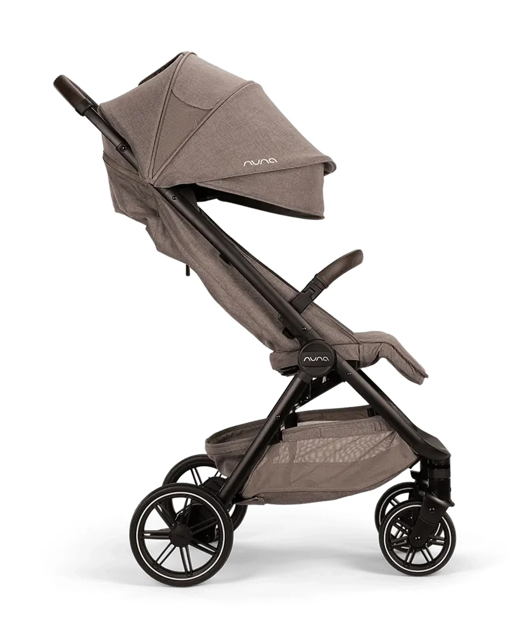 Nuna TRVL LX Cabin Friendly Baby Stroller-With Cup Holder-One Hand Fold-Big Rear Wheels-Car Seat Compatible-Includes Rain Cover & Travel Bag-2 Years Warranty-Pram for 0 to 4Y (Upto 22Kg)-Cedar - Image 10