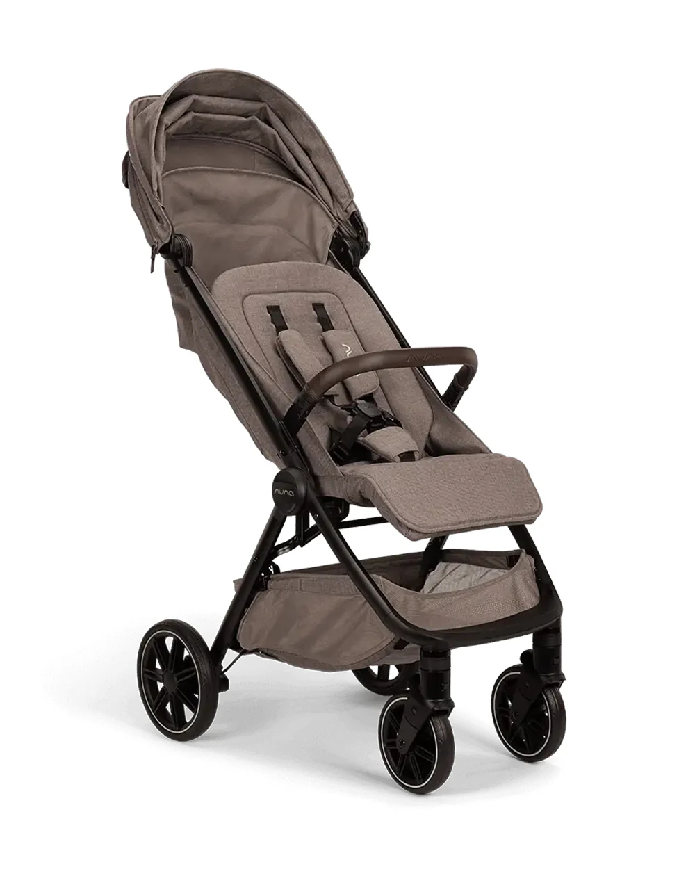 Nuna TRVL LX Cabin Friendly Baby Stroller-With Cup Holder-One Hand Fold-Big Rear Wheels-Car Seat Compatible-Includes Rain Cover & Travel Bag-2 Years Warranty-Pram for 0 to 4Y (Upto 22Kg)-Cedar - Image 8