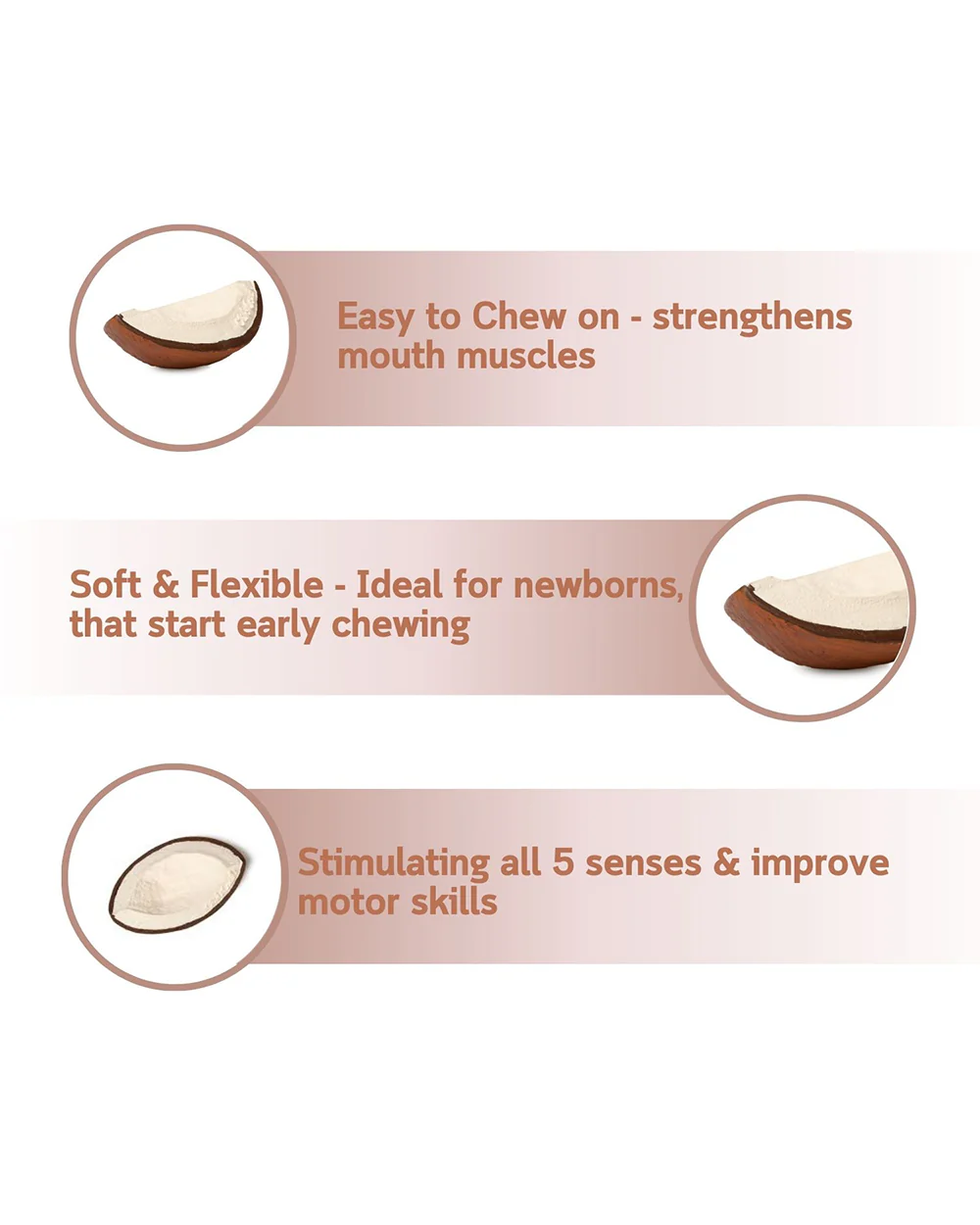 Oli & Carol Coco The Coconut-Natural Rubber Teether-Soft & Flexible-0M+ - Image 5