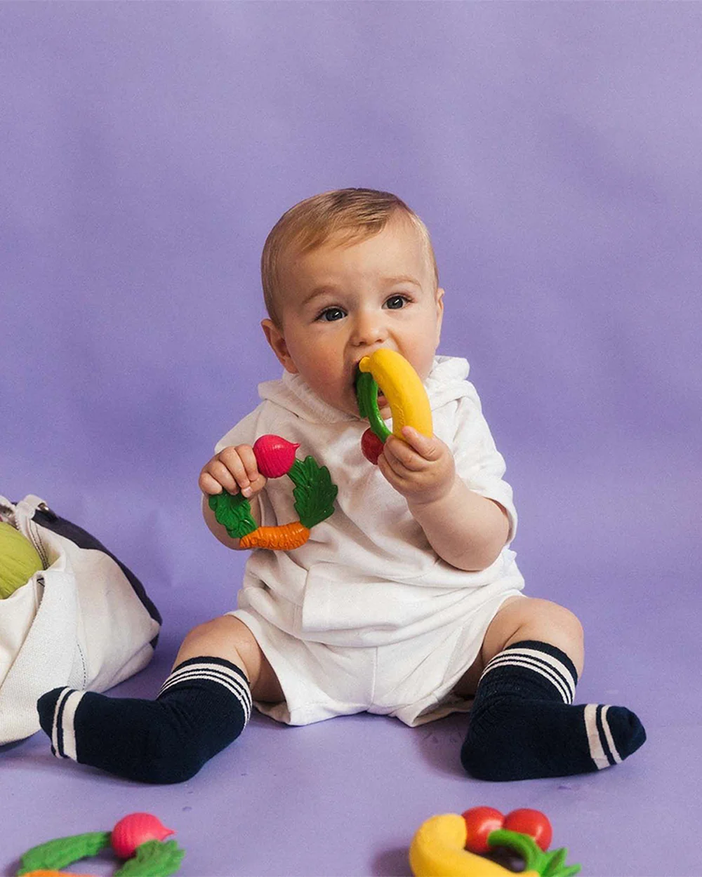Oli & Carol Fruit Teething Ring-Natural Rubber Teether-Easy Grip-0M+ - Image 5
