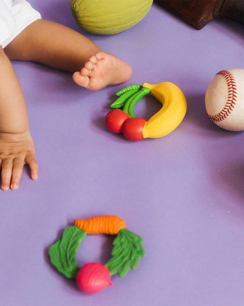 Oli & Carol Fruit Teething Ring-Natural Rubber Teether-Easy Grip-0M+ - Image 6