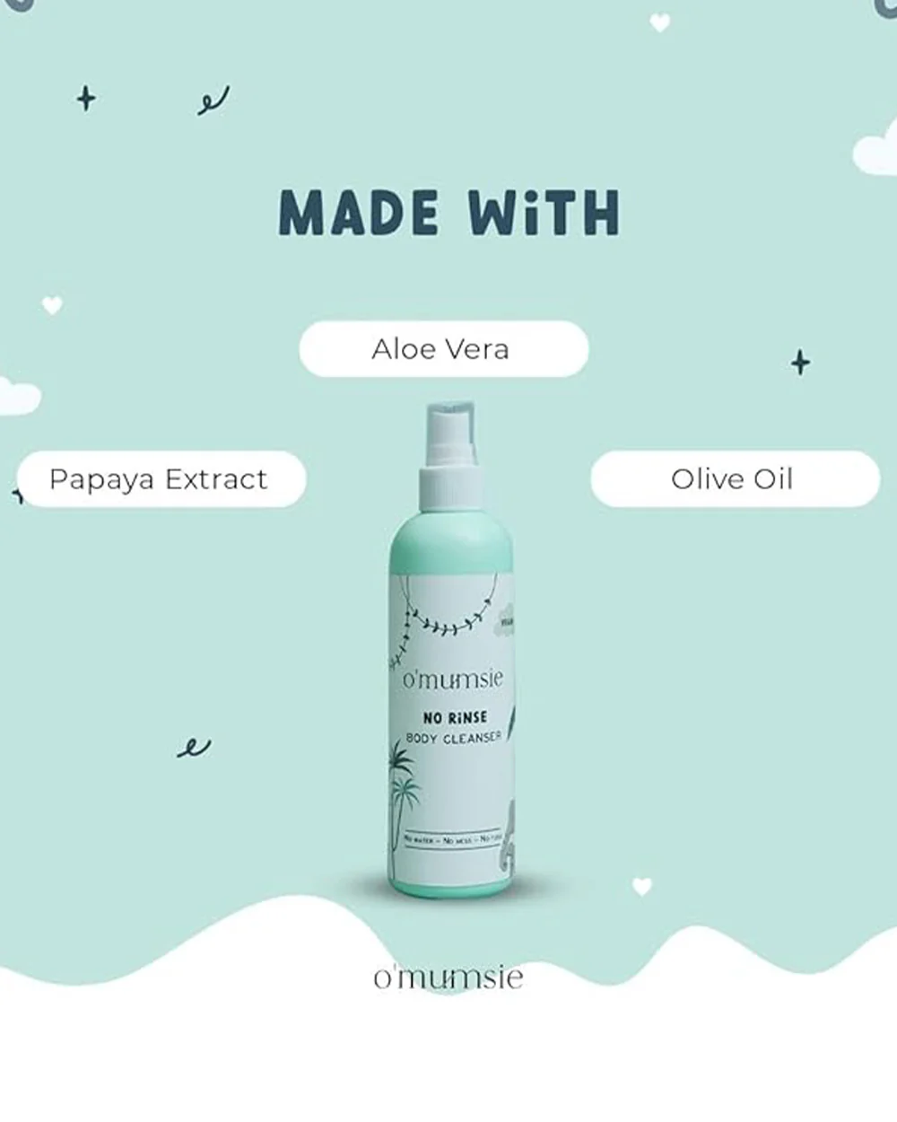 O'mumsie No-rinse Body Cleanser-Baby Body Wash-With Cucumber - Image 8