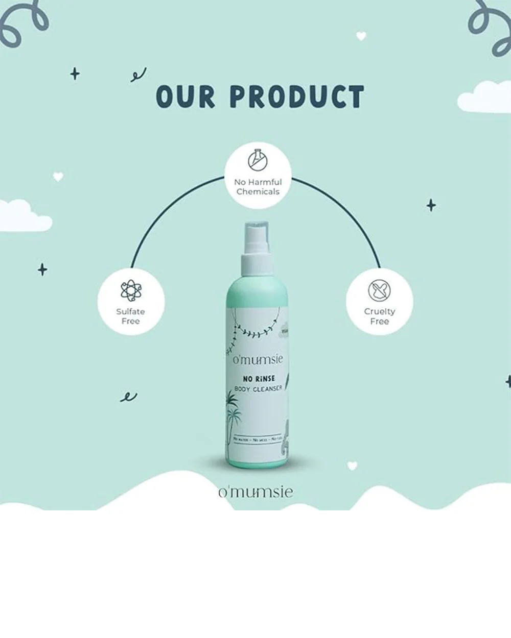 O'mumsie No-rinse Body Cleanser-Baby Body Wash-With Cucumber - Image 5