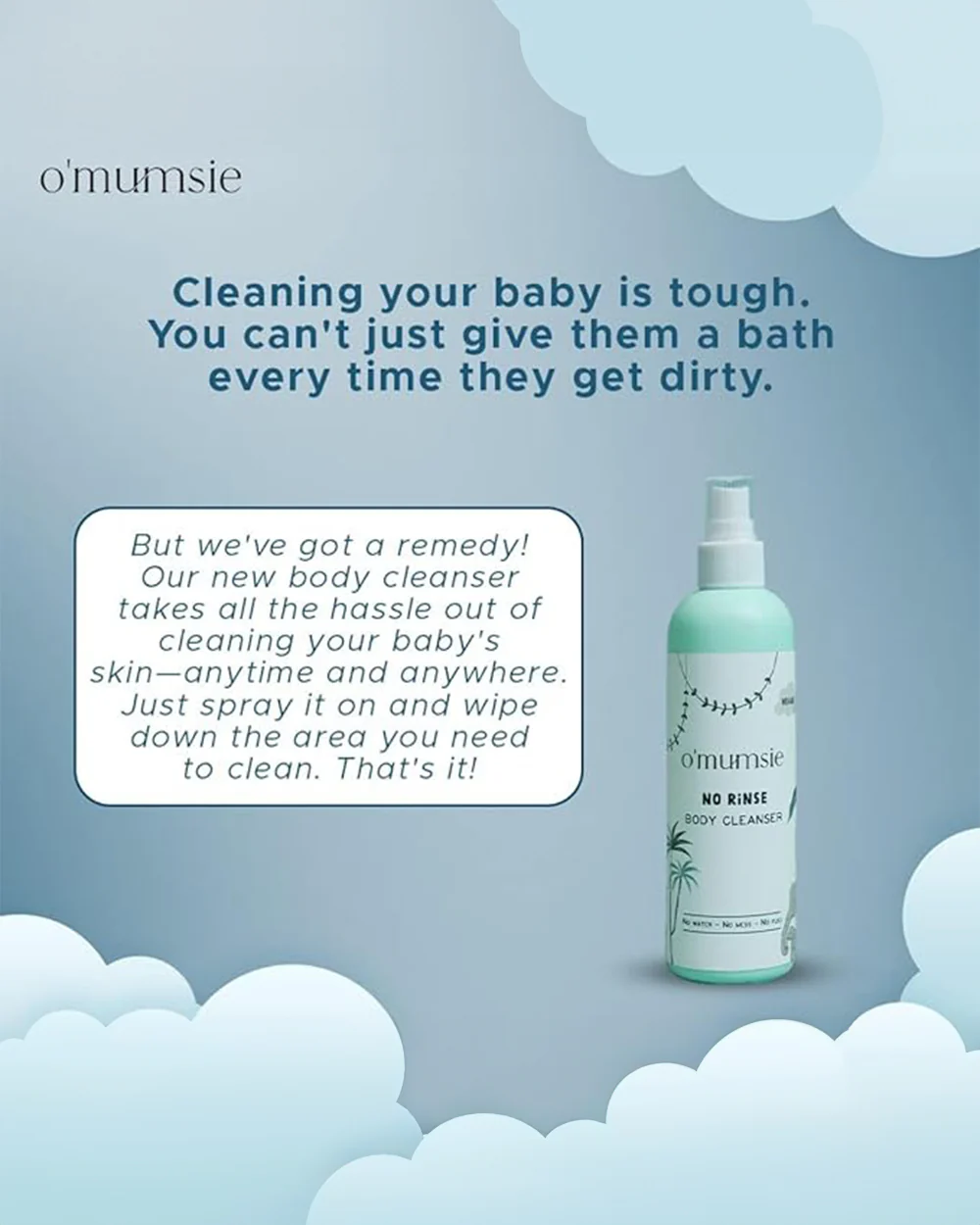 O'mumsie No-rinse Body Cleanser-Baby Body Wash-With Cucumber - Image 6