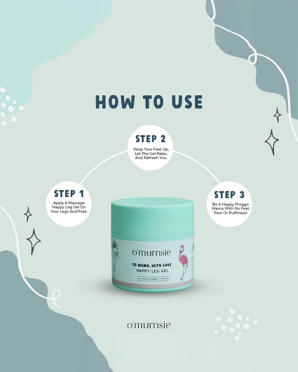 O'mumsie Happy Leg Gel-For Leg Pain Treatment-With Aloe Vera, Cucumber & Spirulina-Pregnancy Safe - Image 3