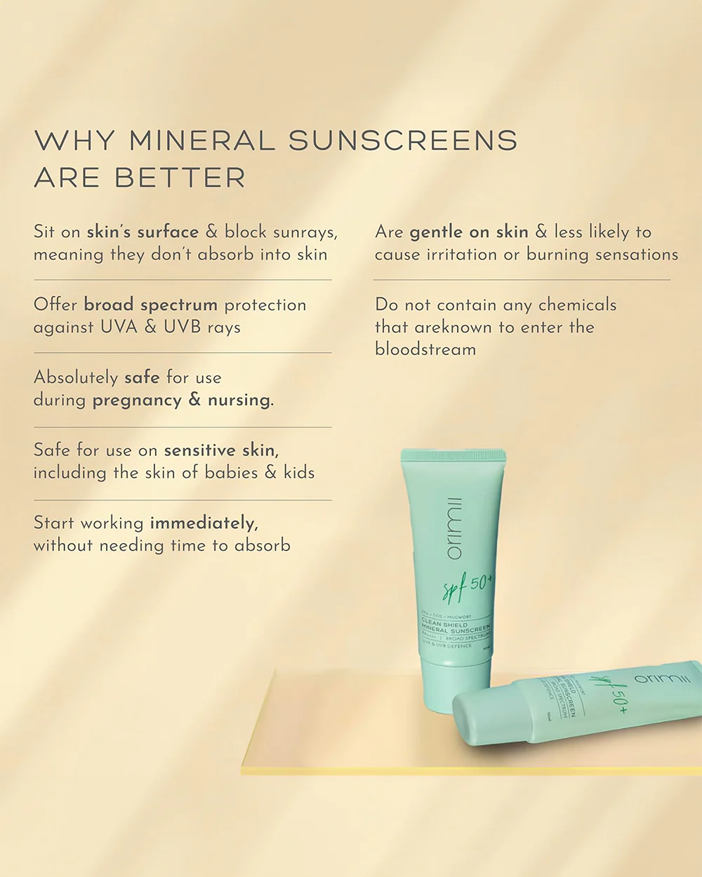 Orimii SPF 50+ PA++++ Mineral Sunscreen-Protects Skin Barrier-Reduces Pigmentation-Pregnancy & Breastfeeding Safe - Image 5