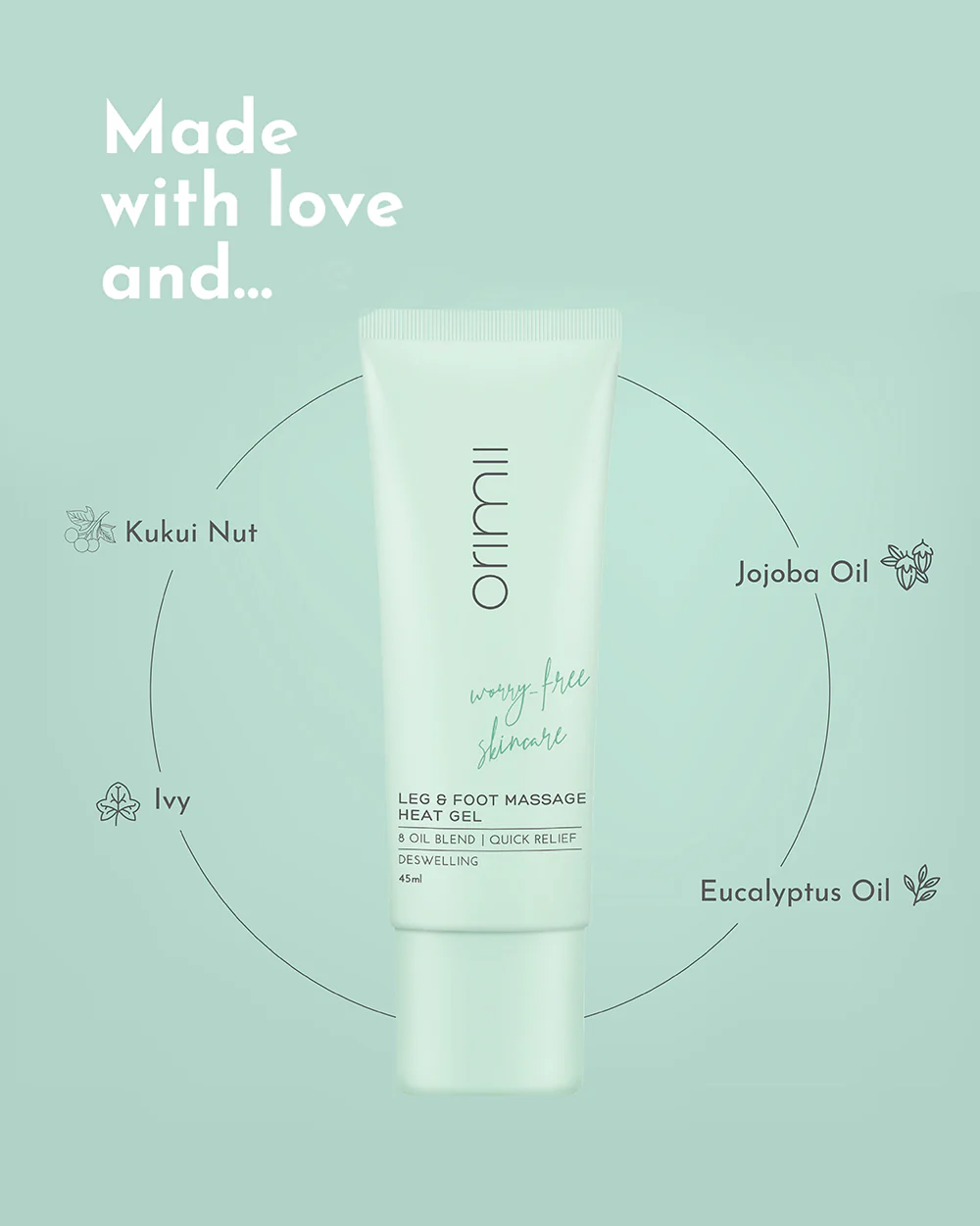 Orimii Leg & Foot Massage Heat Gel-For Swollen Feet & Leg Pain Relief-Pregnancy & Breastfeeding Safe - Image 3