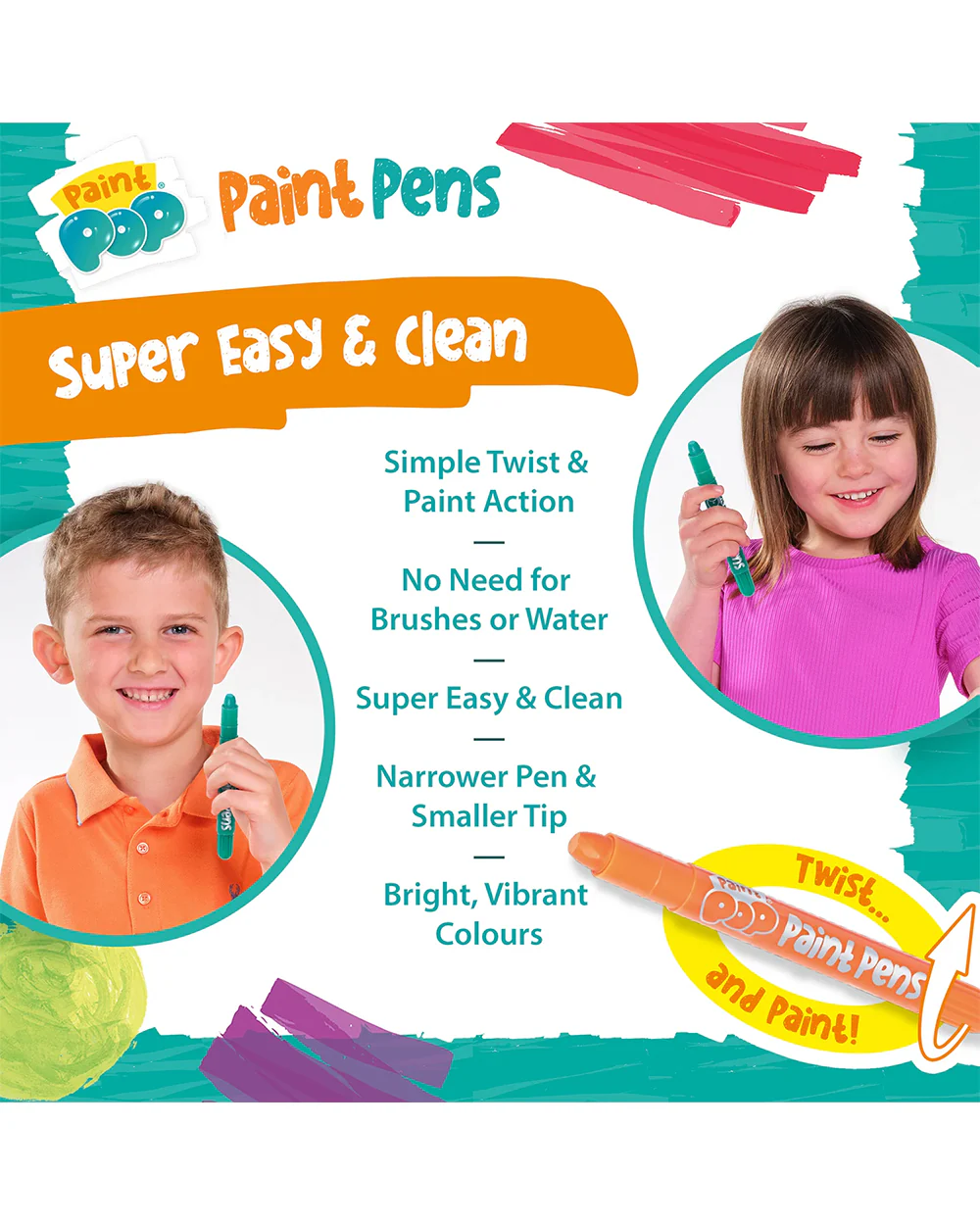 Paint Pop Quick Dry Paint Pens-Pack of 12-Non-Toxic & Mess Free-Art & Craft Kit-18M+ - Image 9