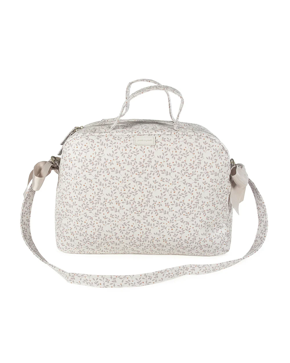 Pasito a Pasito Berries Diaper Bag-With Changing Mat & Stroller Hooks-Grey - Image 5