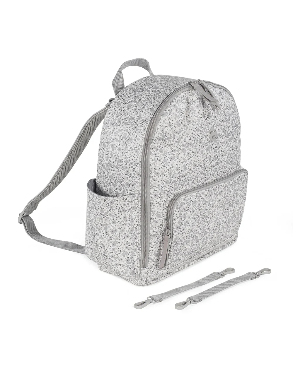 Pasito a Pasito Flower Mellow Diaper Backpack-With Changing Mat & Stroller Hooks-Grey - Image 2