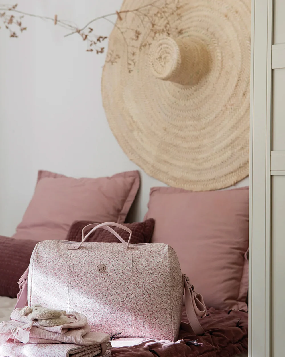 Pasito a Pasito Flower Mellow Diaper Bag-With Changing Mat & Stroller Hooks-Rose Pink - Image 8