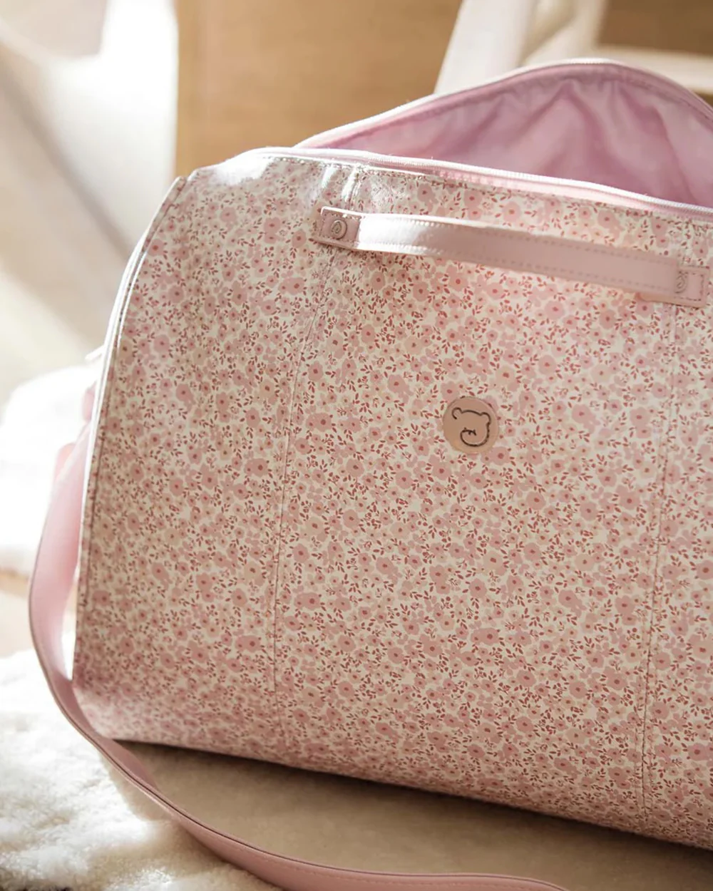 Pasito a Pasito Flower Mellow Diaper Bag-With Changing Mat & Stroller Hooks-Rose Pink - Image 9