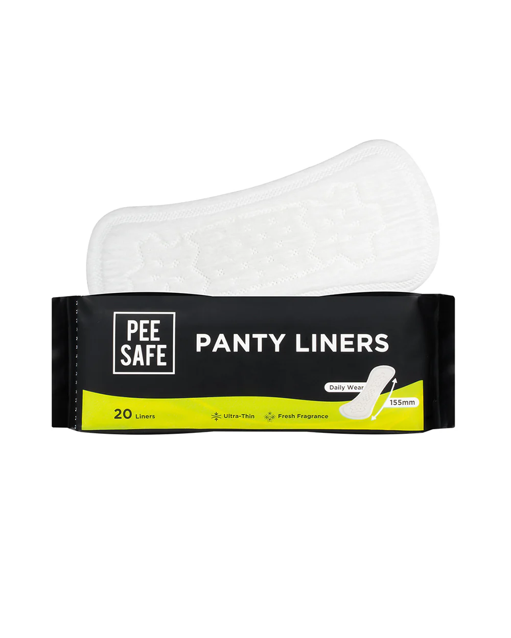 PEESAFE Panty Liners-155mm-For Spotting & Light Flow-Antimicrobial-Infused With Aloe Vera