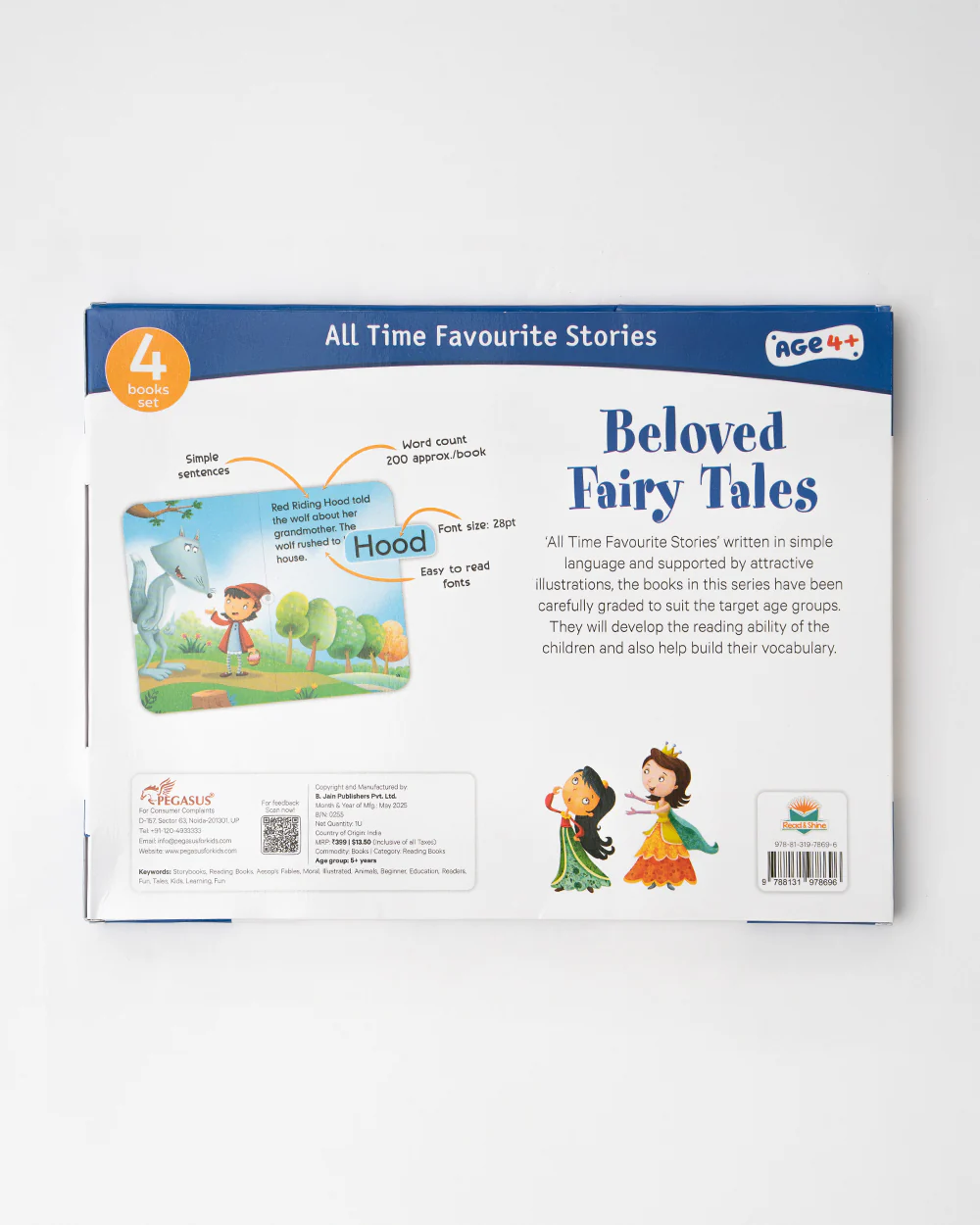 Pegasus All Time Favourite Stories-Beloved Fairy Tales-Set of 4 Books-Learning & Educational Toys-36M+ - Image 2