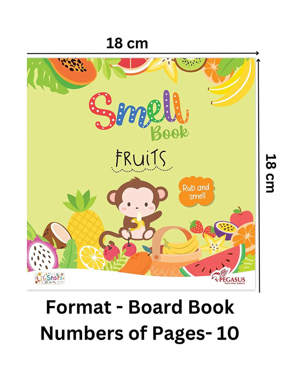 Pegasus Rub & Smell Book-Fruits-10 Scented Flap Pages-For Sensory Development-Learning & Educational Toys-24M+ - Image 2