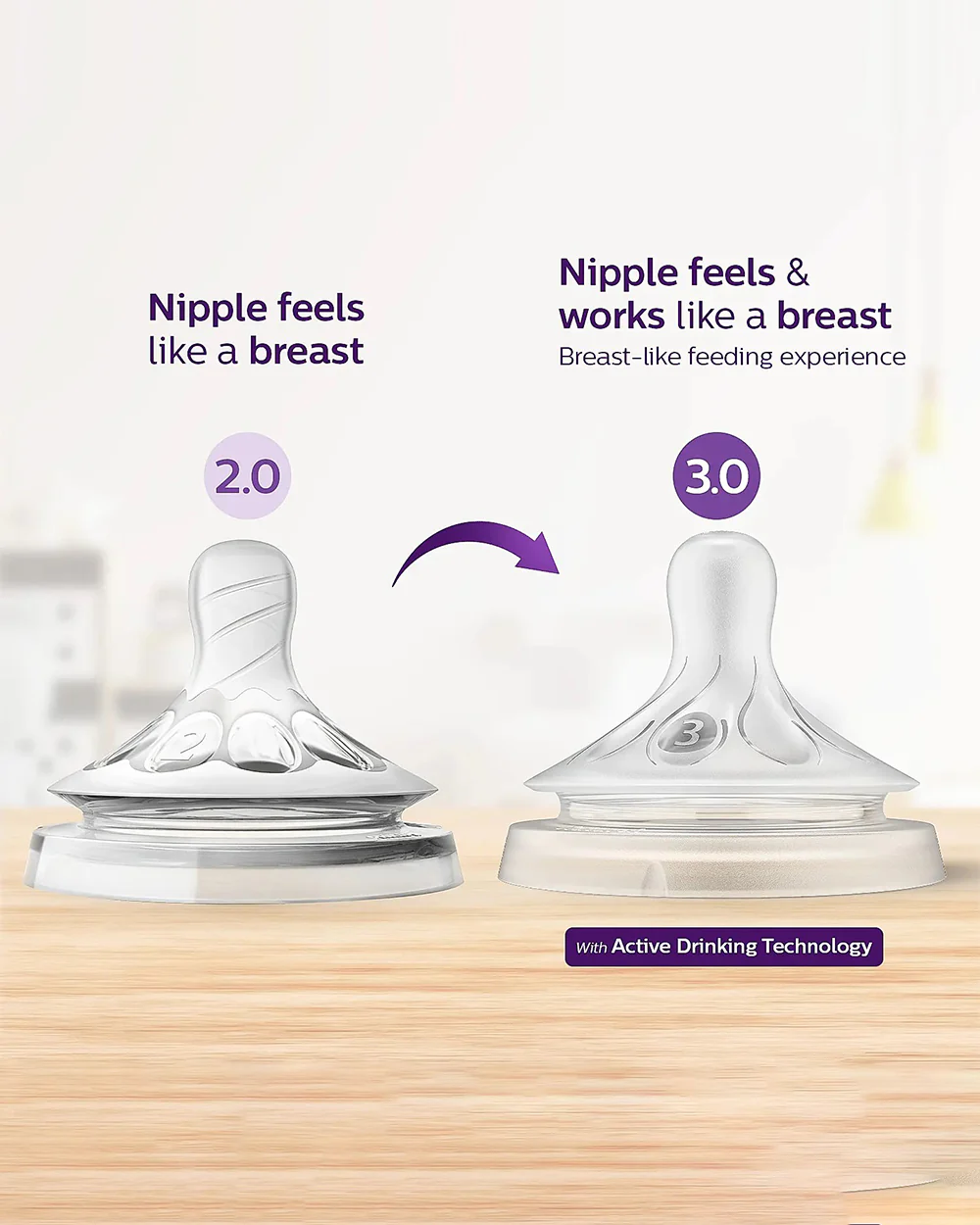 Philips Natural Response Feeding Bottle Nipple-Flow 3 (1M+)-Pack of 2-Feeding Bottle Teat - Image 3