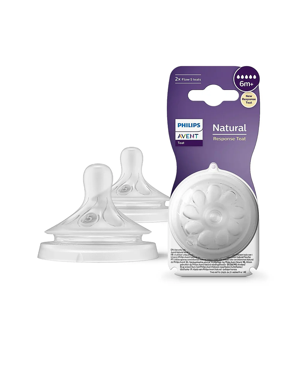 Philips Natural Response Feeding Bottle Nipple-Flow 5 (6M+)-Pack of 2-Feeding Bottle Teat - Image 2