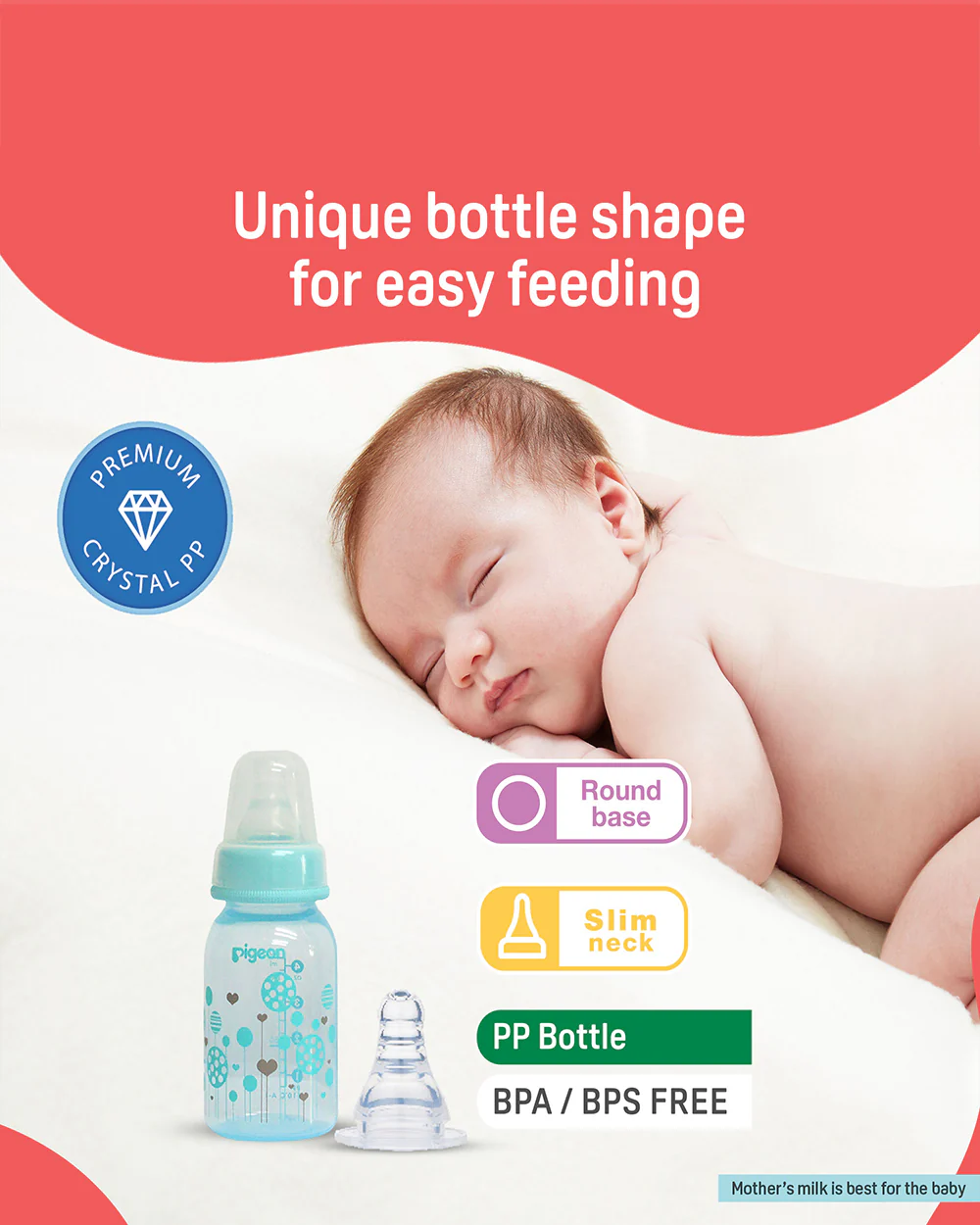 Pigeon Peristaltic Clear Nursing/Feeding Bottle-Anti Colic-120 ml-Blue Abstract-0 to 3M - Image 6