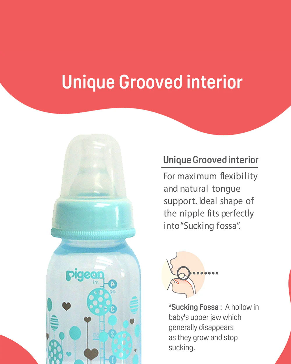 Pigeon Peristaltic Clear Nursing/Feeding Bottle-Anti Colic-120 ml-Blue Abstract-0 to 3M - Image 7