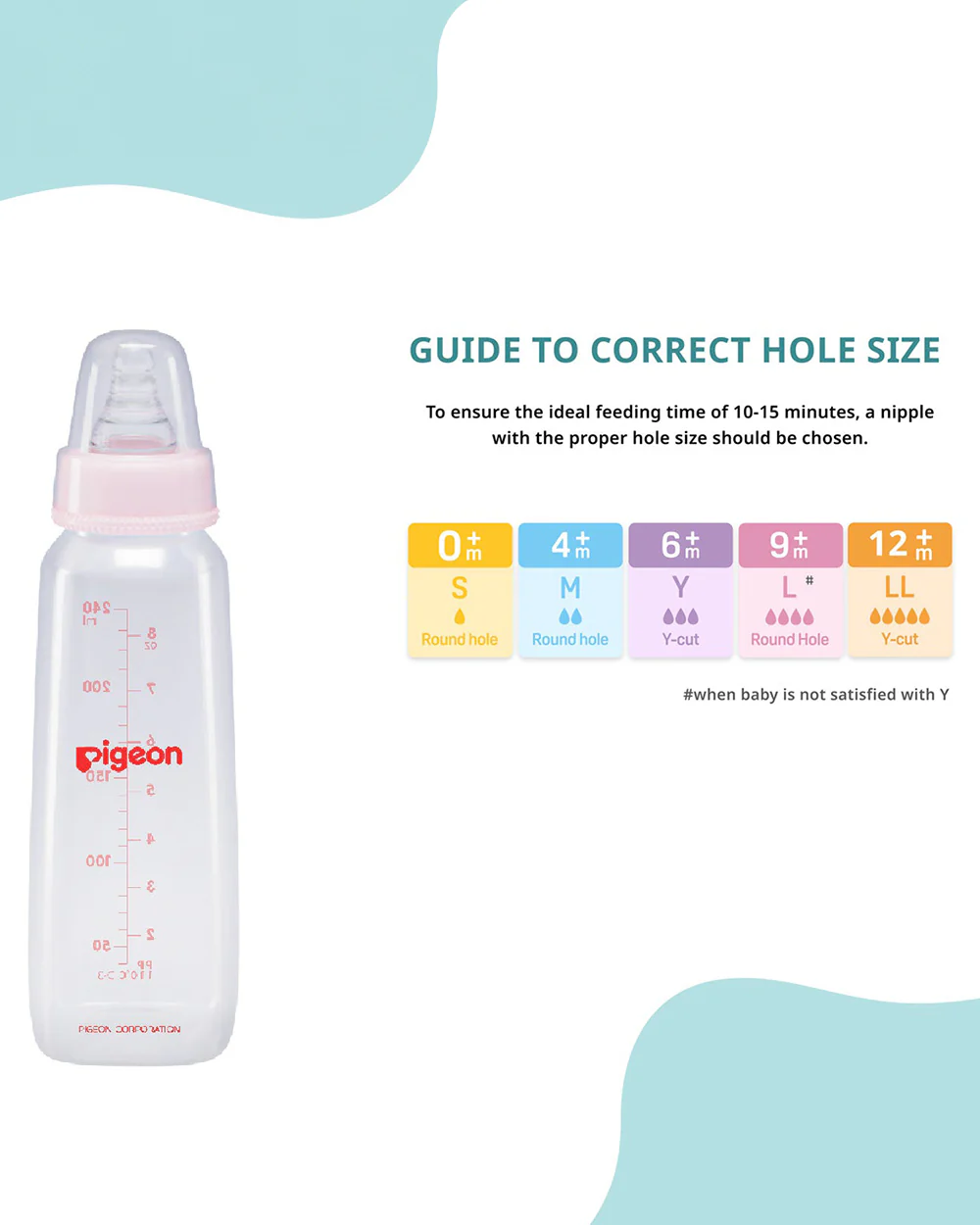 Pigeon Peristaltic Narrow Neck Feeding Bottle-Anti Colic-Adjustable Flow-240 ml-Large Size Nipple-Pink-9M+ - Image 8