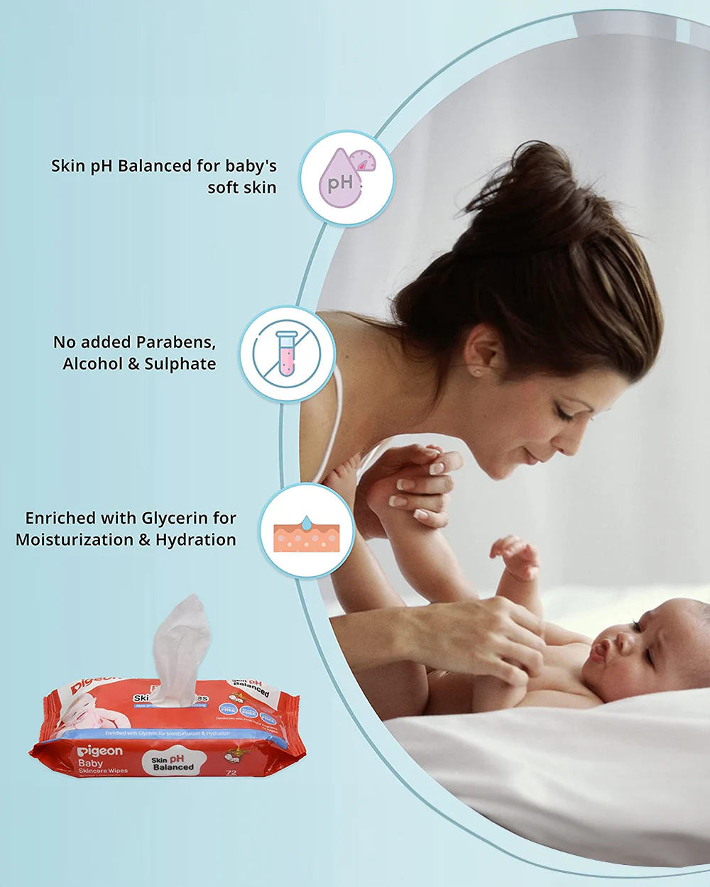 Pigeon Skincare Baby Wet Wipes-With Glycerin - Image 5