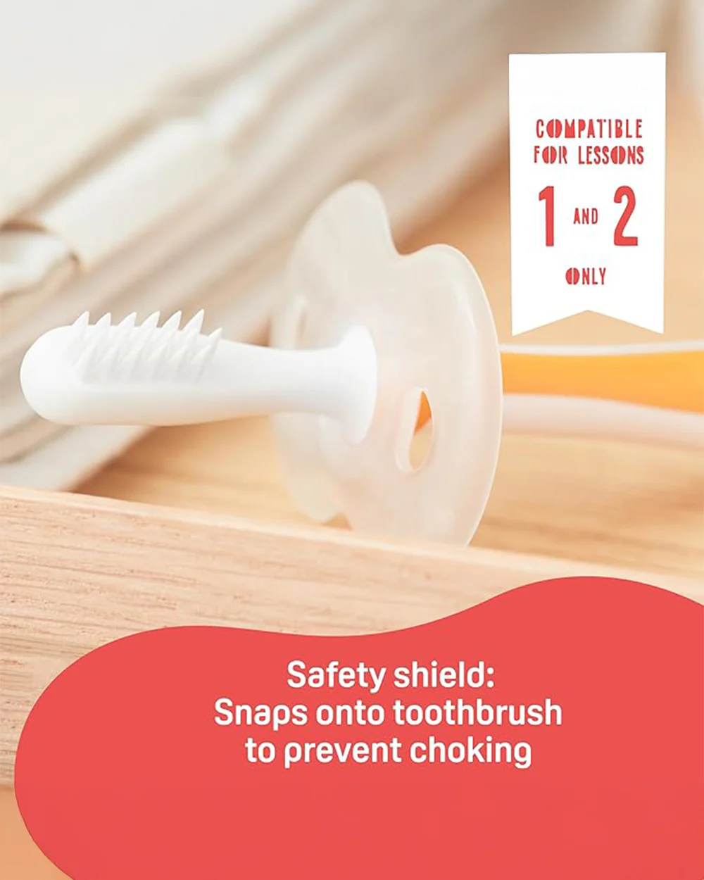 Pigeon Training Baby Toothbrush-Lesson 2-8 to 12M-Orange - Image 7