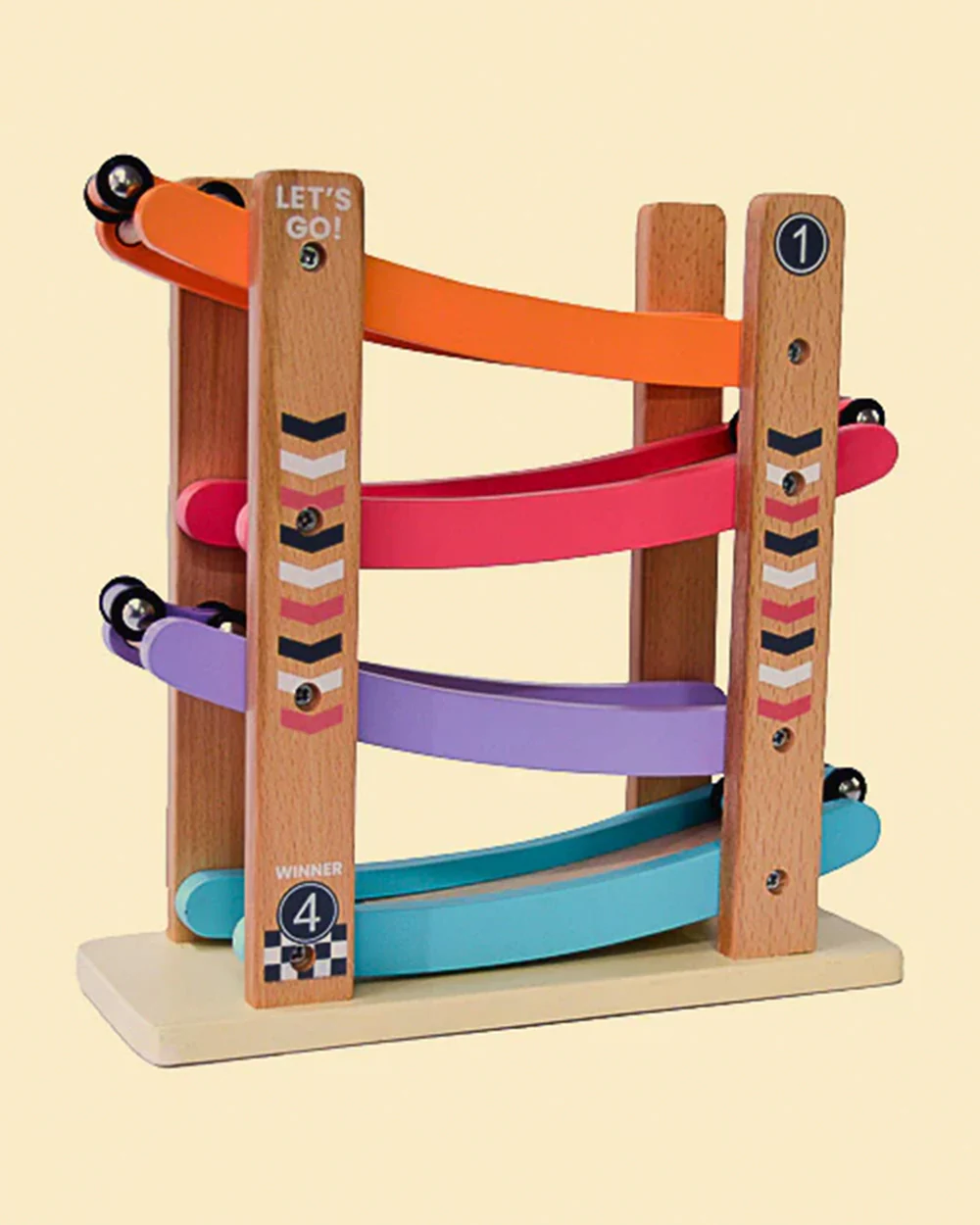 Playbox Speedy Wheels-Vehicle Toy-Includes 4 Wooden Cars-Enhances Motor Skills-12M+ - Image 10