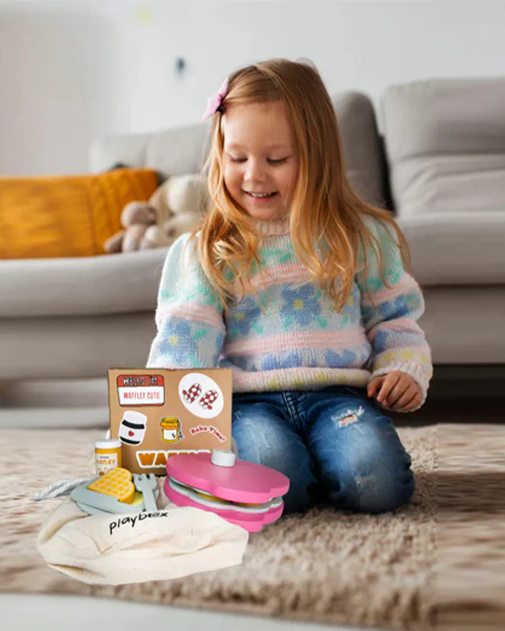 Playbox Sweet Treat Pink Waffle Maker-Includes 7 Pieces-Promotes Role Play-Pretend & Play Toy-12M+ - Image 6