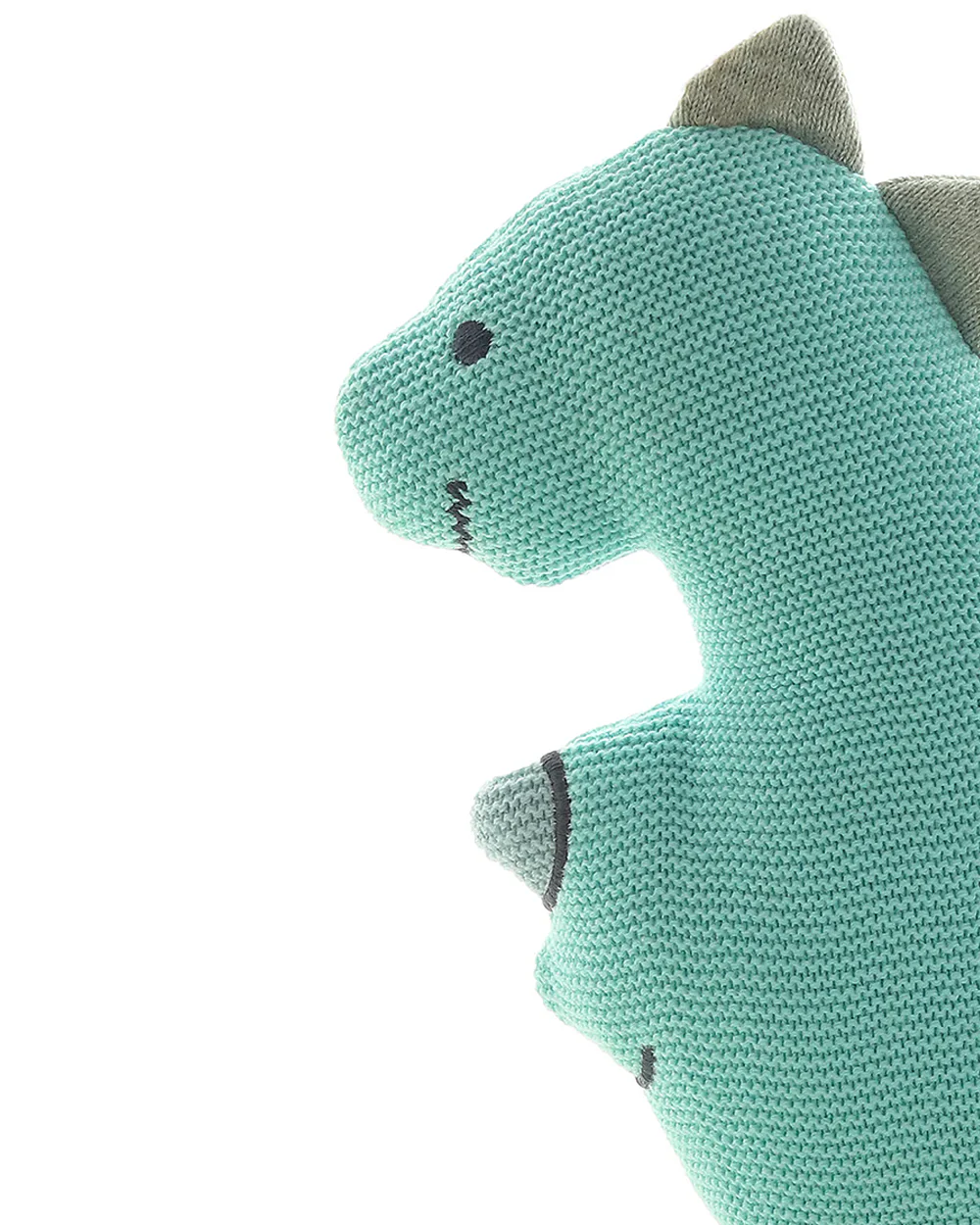 Pluchi Blue Cute Dino Soft Toy-Promotes Tactile Stimulation-Easily Washable-Knitted Soft Toy-Plush Cuddly Toy For Newborn - Image 4